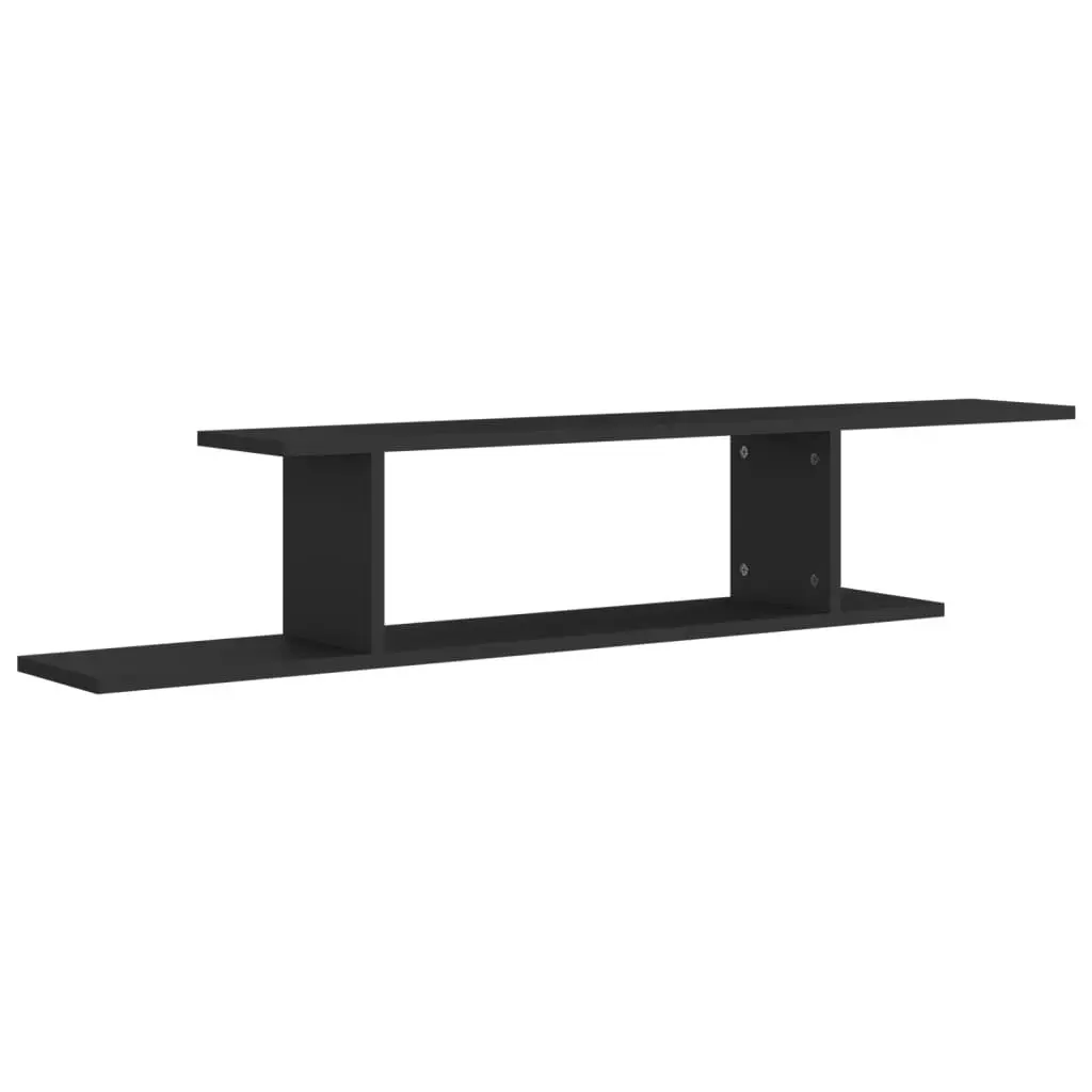 Wall-Mounted TV Shelf Black 125x18x23 cm Engineered Wood 806990