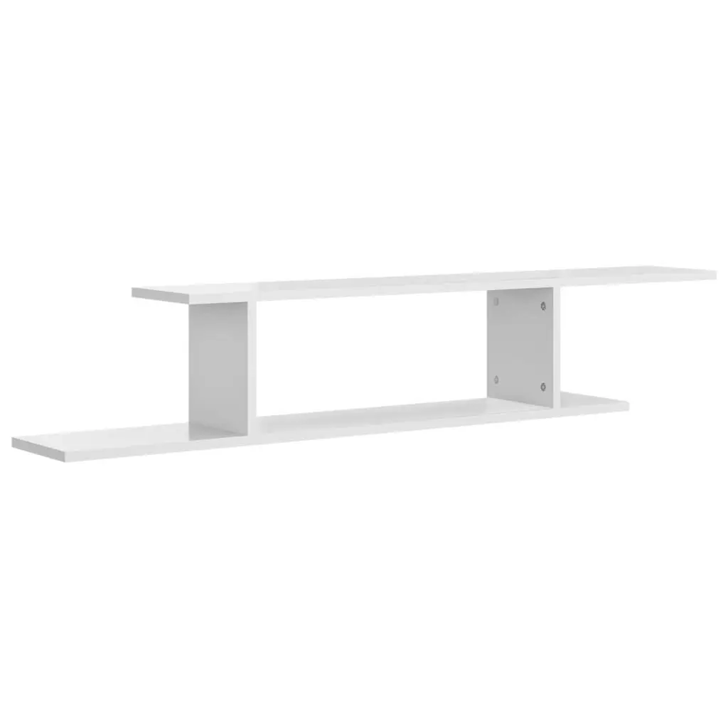 Wall-Mounted TV Shelf High Gloss White 125x18x23 cm Engineered Wood 806995