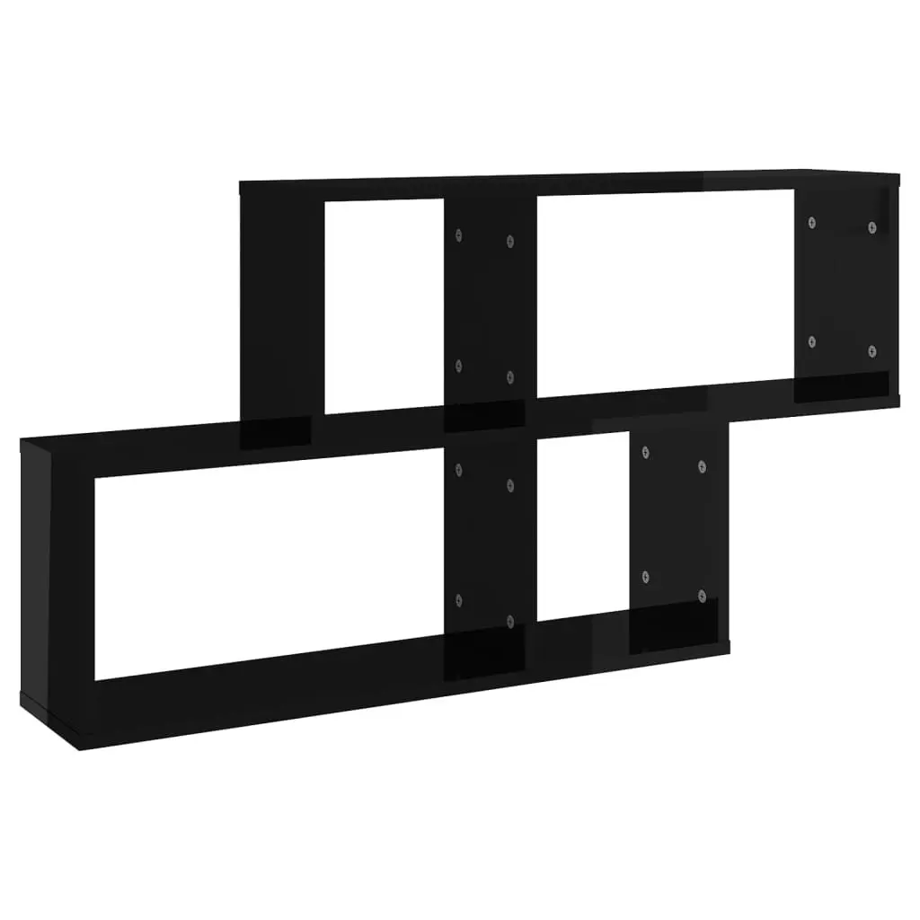 Wall Shelf High Gloss Black 100x18x53 cm Engineered Wood 807167