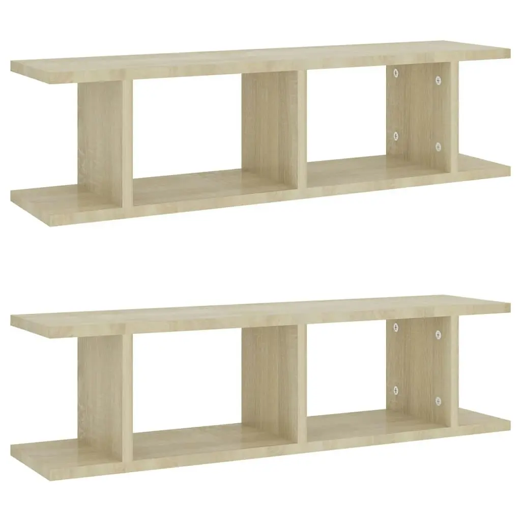 Wall Shelves 2 pcs Sonoma Oak 75x18x20 cm Engineered Wood 807190