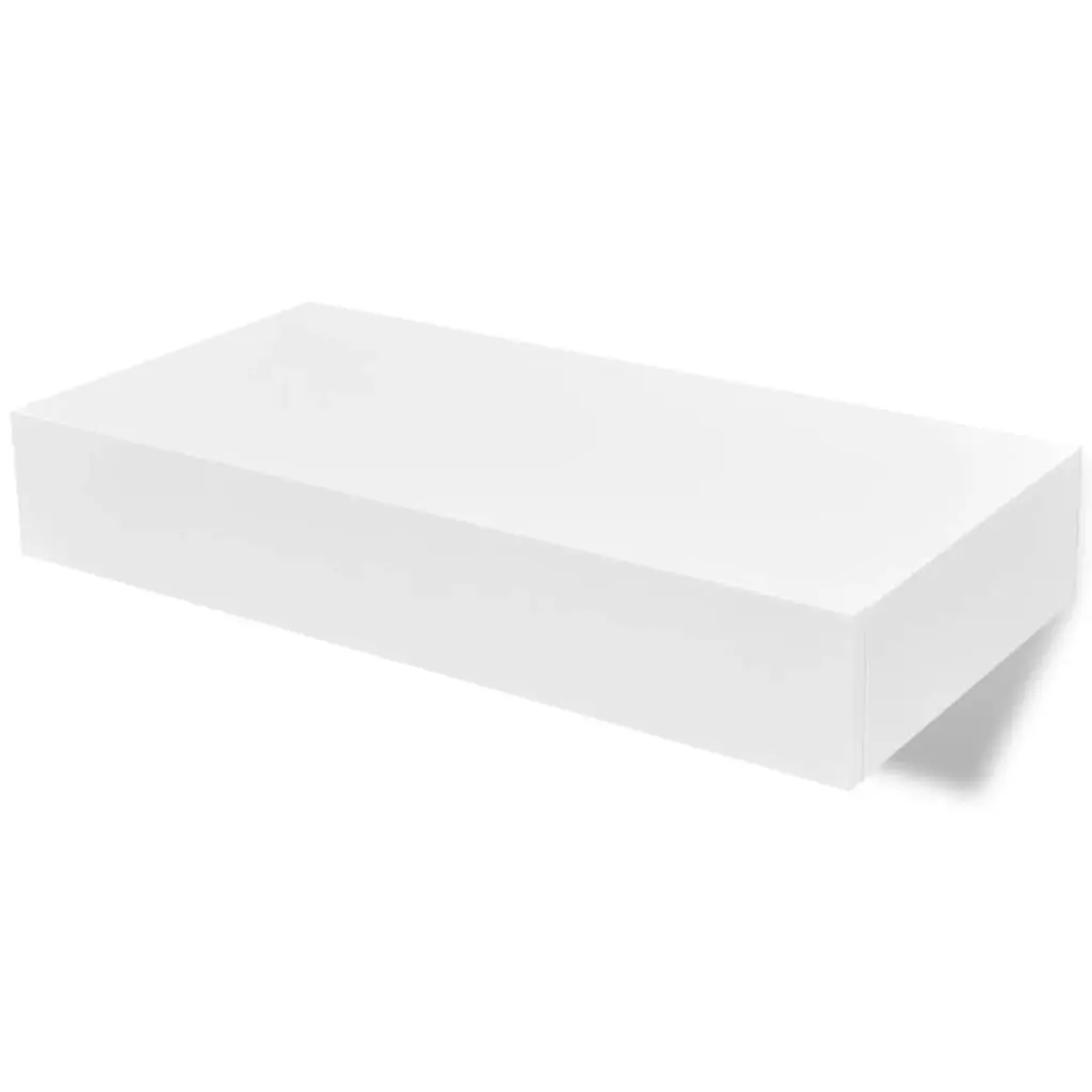 Floating Wall Shelves with Drawers 2 pcs White 48 cm 276001