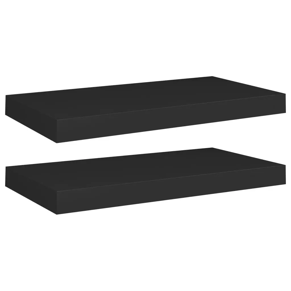 Floating Wall Shelves 2 pcs Black 50x23x3.8 cm MDF 323830