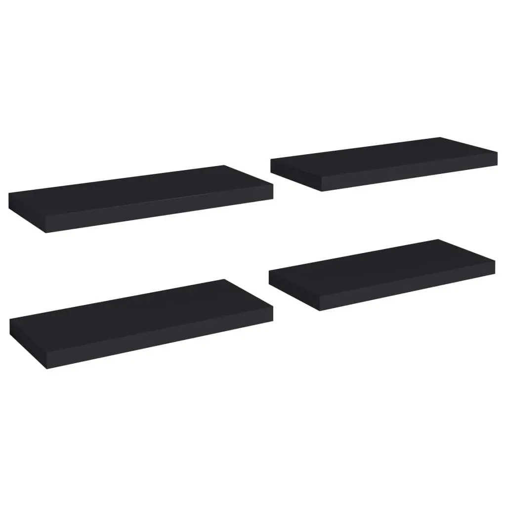 Floating Wall Shelves 4 pcs Black 60x23.5x3.8 cm MDF 323834