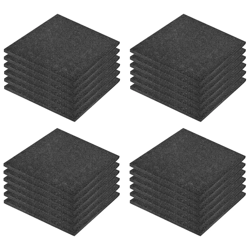 Fall Protection Tiles 24 pcs Rubber 50x50x3 cm Black 276275