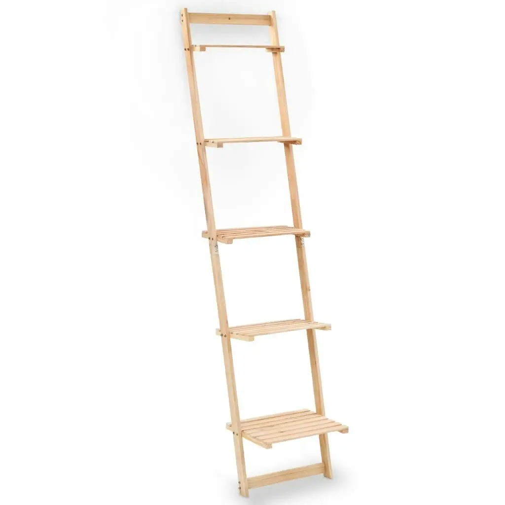 Ladder Wall Shelf Cedar Wood 41.5x30x176 cm 246438