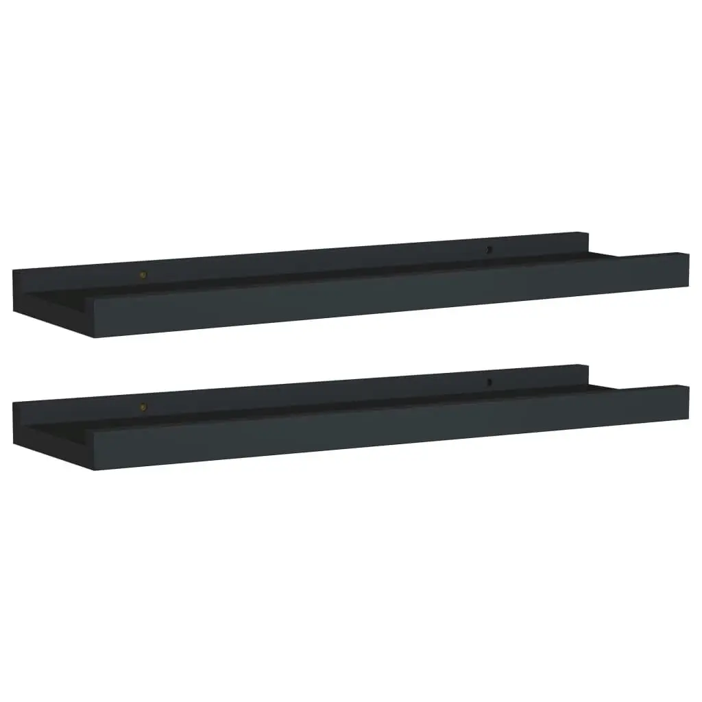 Picture Frame Ledge Shelves 2 pcs Black 40x9x3 cm MDF 323931