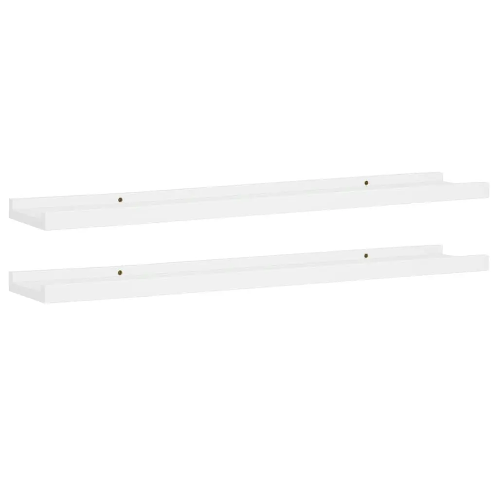 Picture Frame Ledge Shelves 2 pcs White 80x9x3 cm MDF 323930