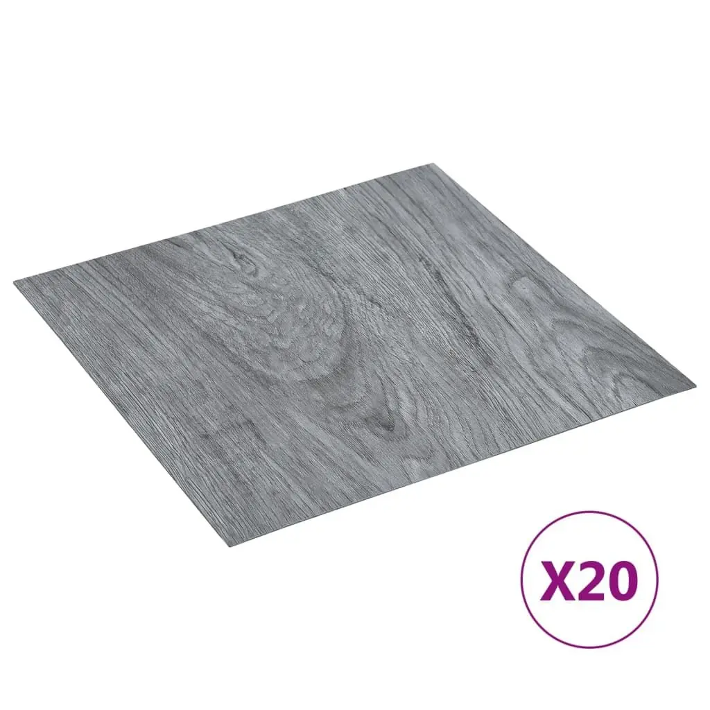 Self-adhesive Flooring Planks 20 pcs PVC 1.86 mÂ² Light Grey 330164