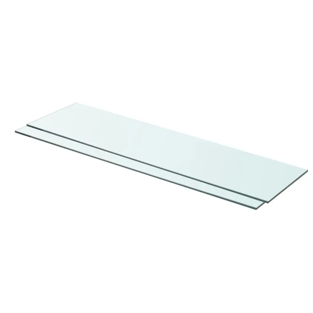 Shelves 2 pcs Panel Glass Clear 80x20 cm 3051574