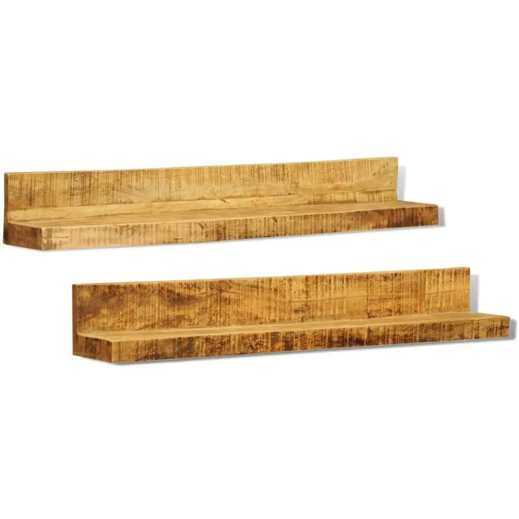 Solid Wood Wall Mounted Display Shelf 2 pcs 241088