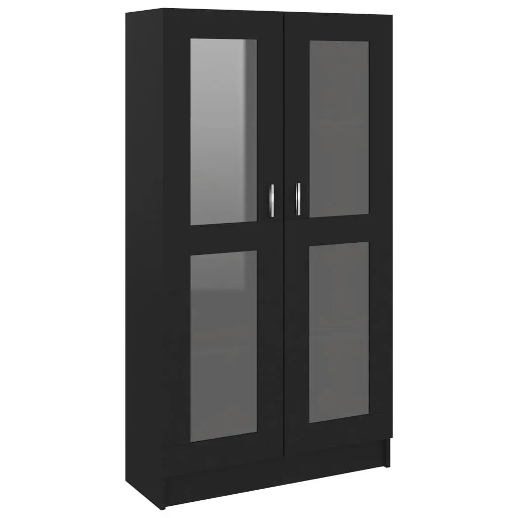 Vitrine Cabinet Black 82.5x30.5x150 cm Engineered Wood 802760