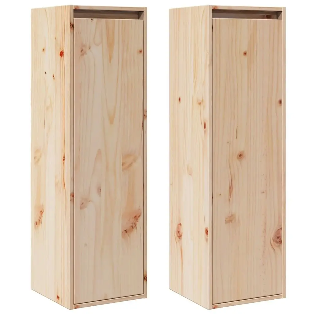 Wall Cabinets 2 pcs 30x30x100 cm Solid Wood Pine 813506