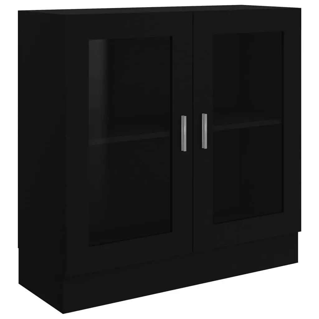 Vitrine Cabinet Black 82.5x30.5x80 cm Engineered Wood 802742