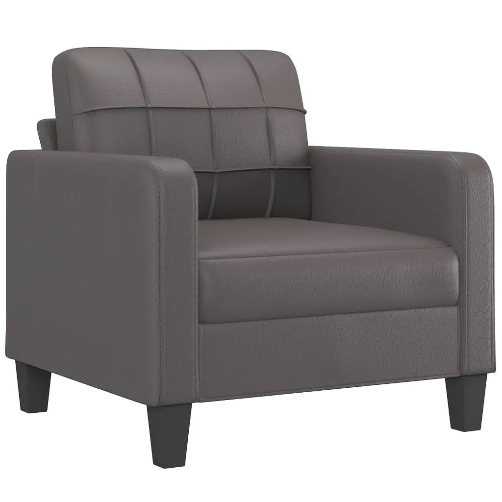 Sofa Chair Grey 60 cm Faux Leather 359109