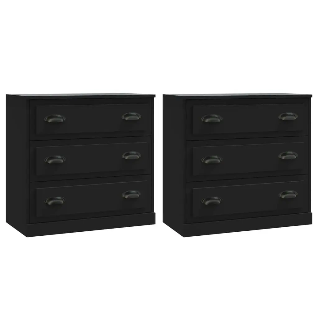 Sideboards 2 pcs Black Engineered Wood 3185240