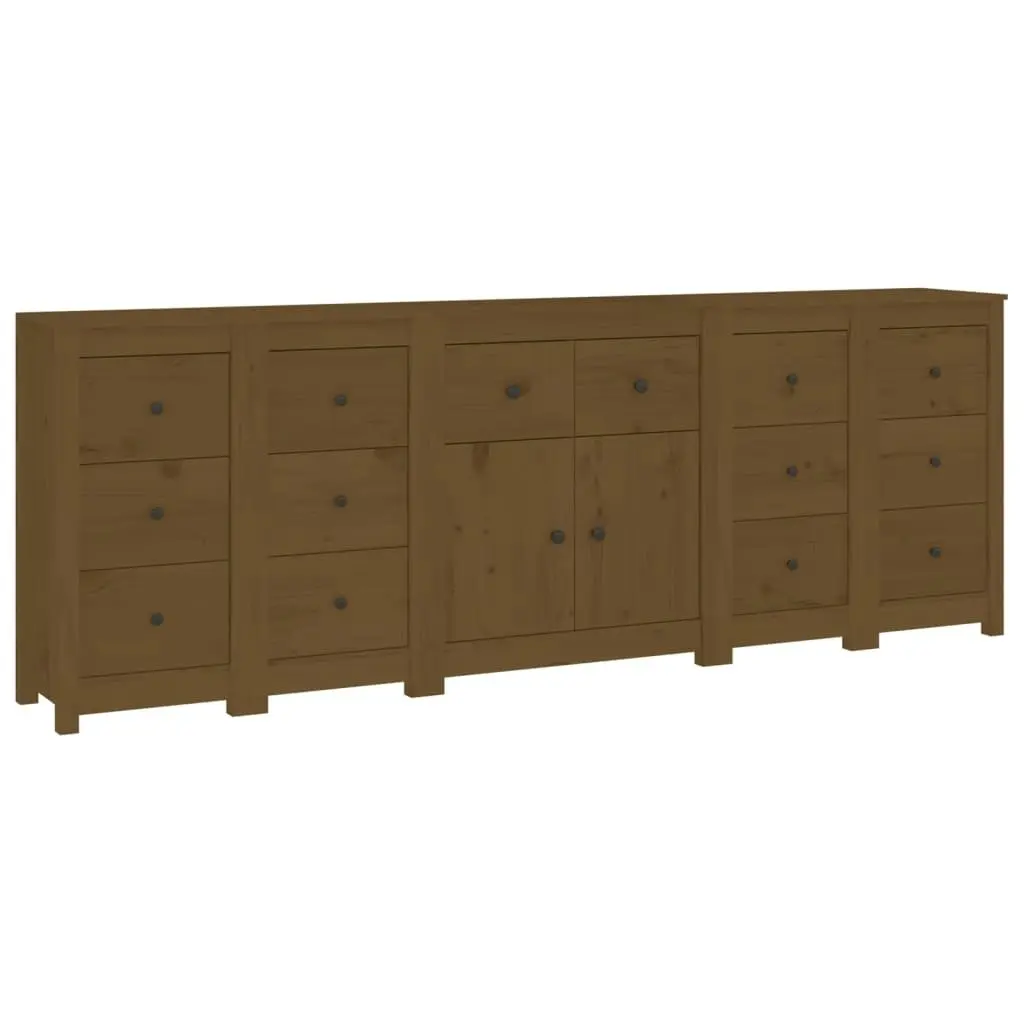 Sideboard Honey Brown 230x35x80 cm Solid Wood Pine 3114092