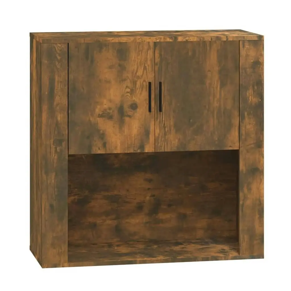 Wall Cabinet Smoked Oak 80x33x80 cm Engineered Wood 816589