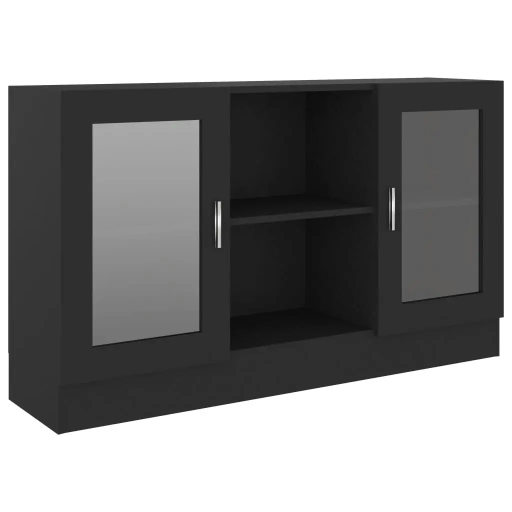 Vitrine Cabinet Black 120x30.5x70 cm Engineered Wood 802787