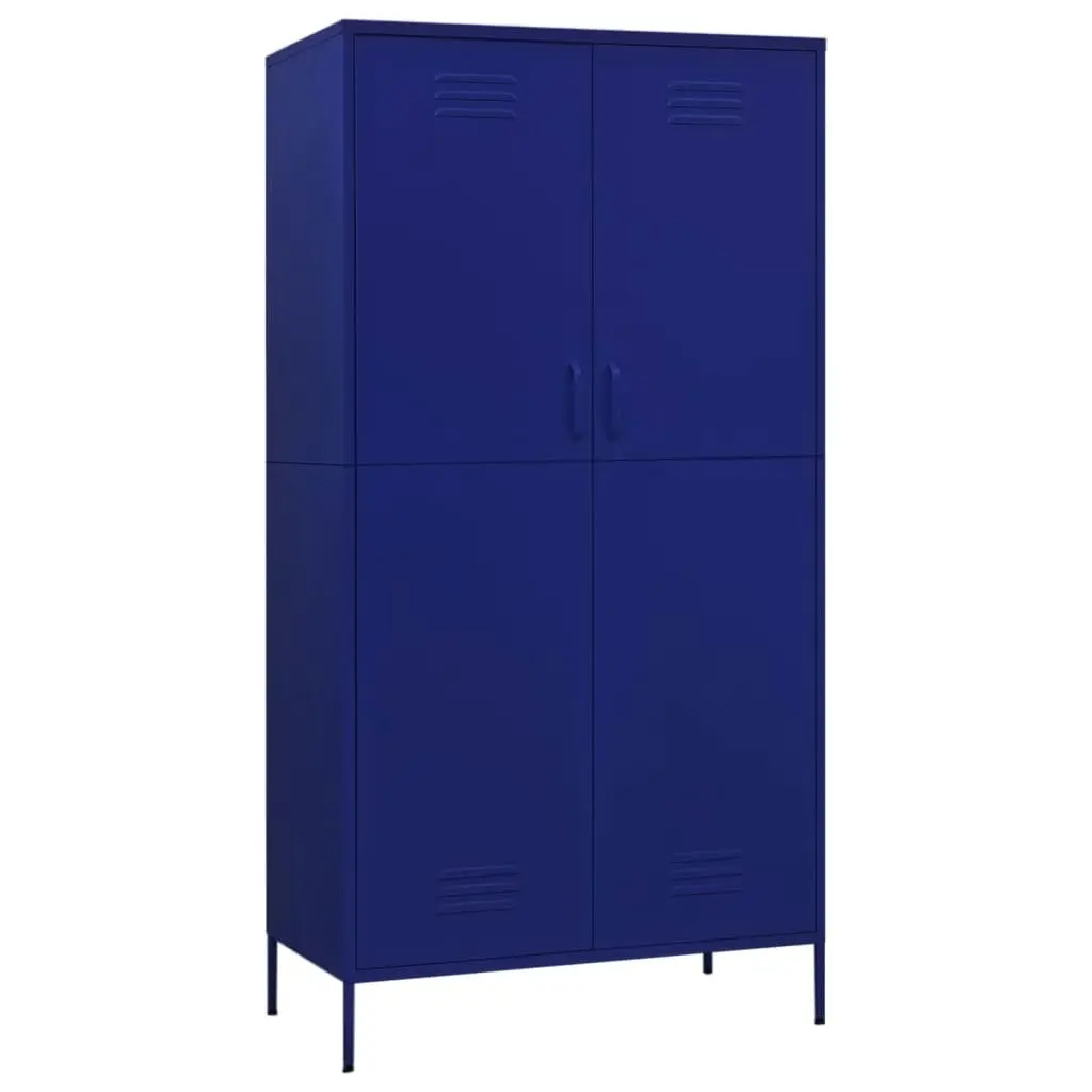 Wardrobe Navy Blue 90x50x180 cm Steel 336244