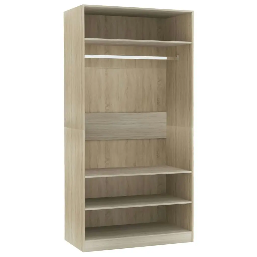 Wardrobe Sonoma Oak 100x50x200 cm Engineered Wood 800228