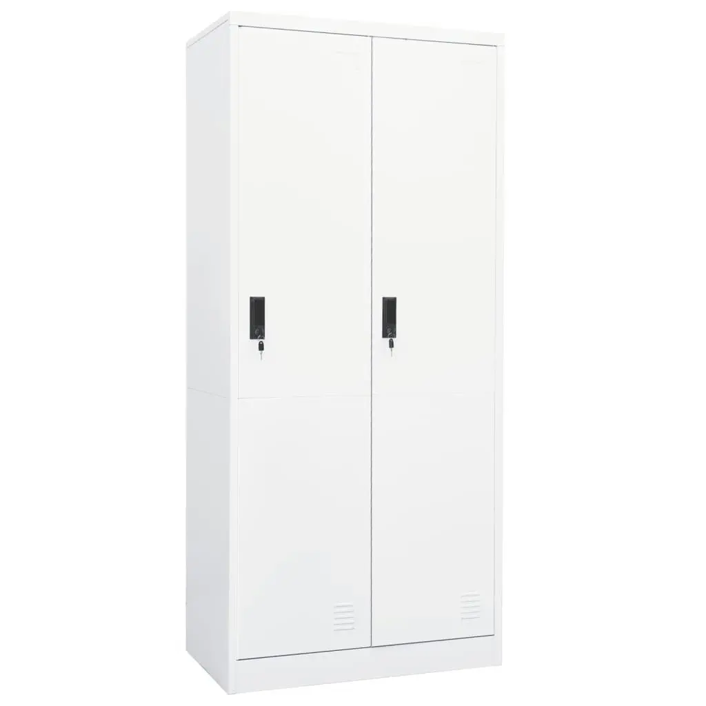 Wardrobe White 80x50x180 cm Steel 335966