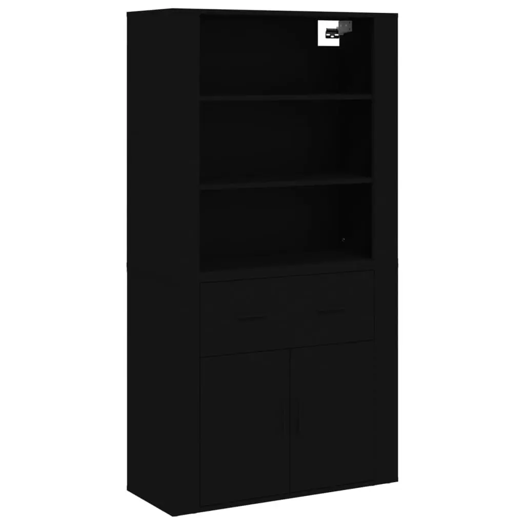 Highboard Black Engineered Wood 3185376