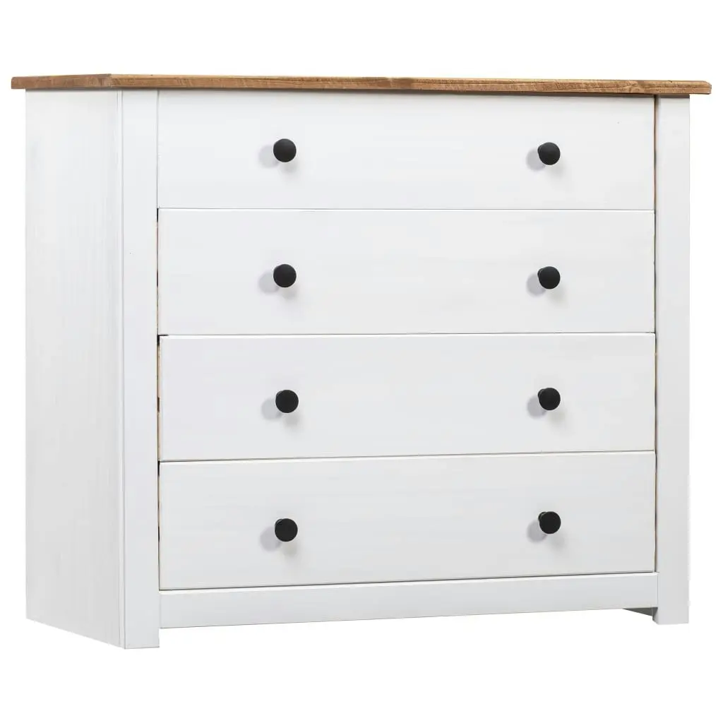 Side Cabinet White 80x40x73 cm Pine Panama Range 282660