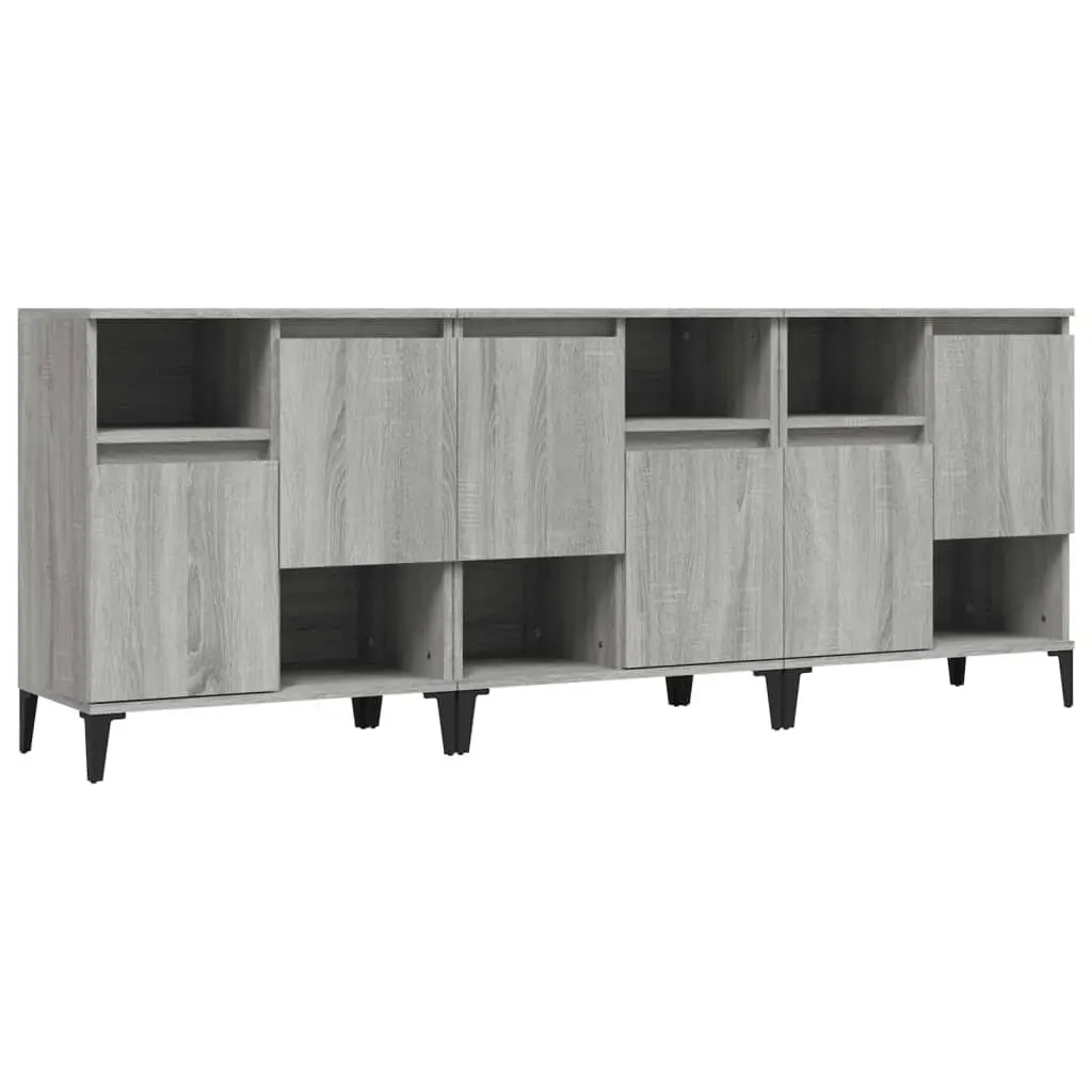 Sideboards 3 pcs Grey Sonoma 60x35x70 cm Engineered Wood 3185749