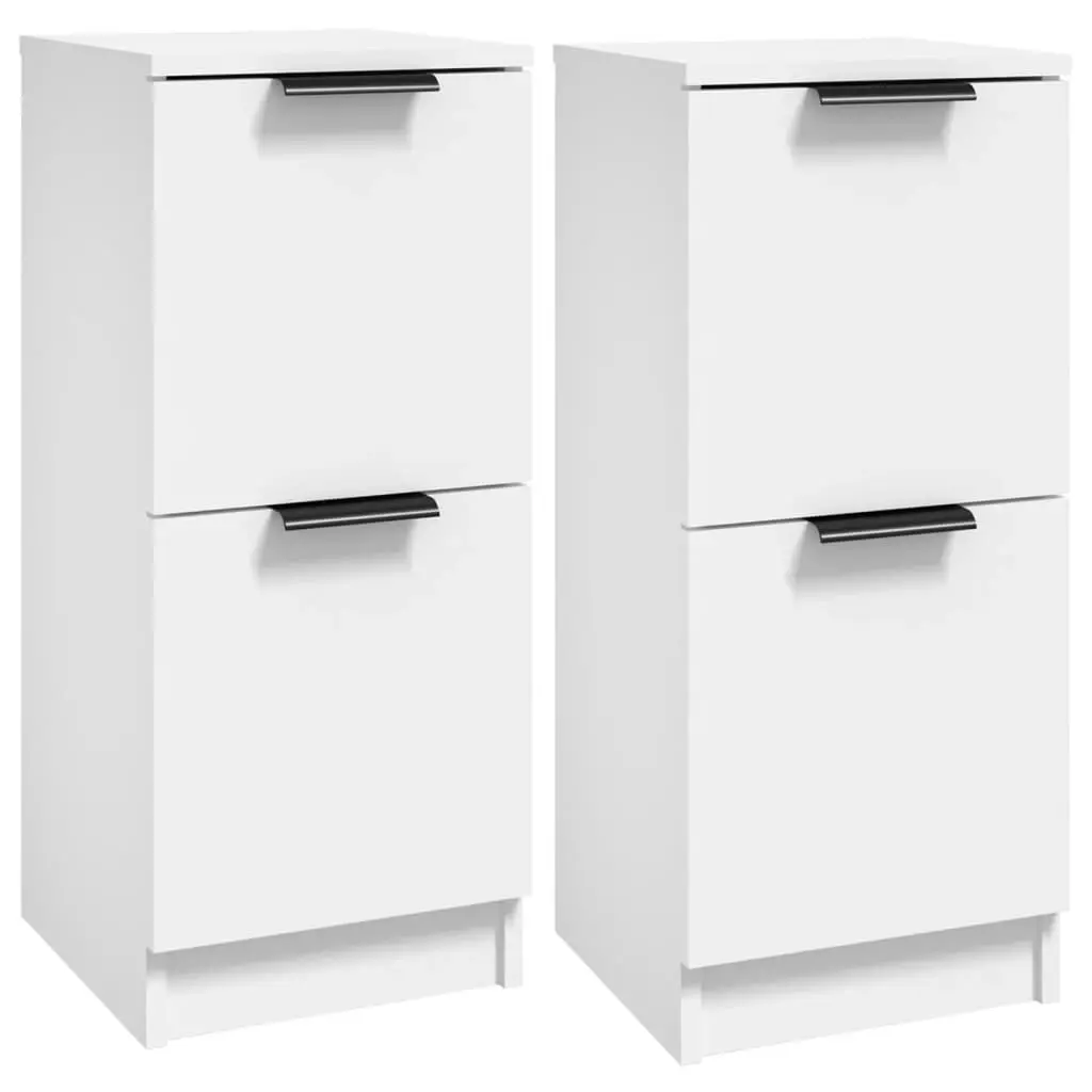 Sideboards 2 pcs White 30x30x70 cm Engineered Wood 811170