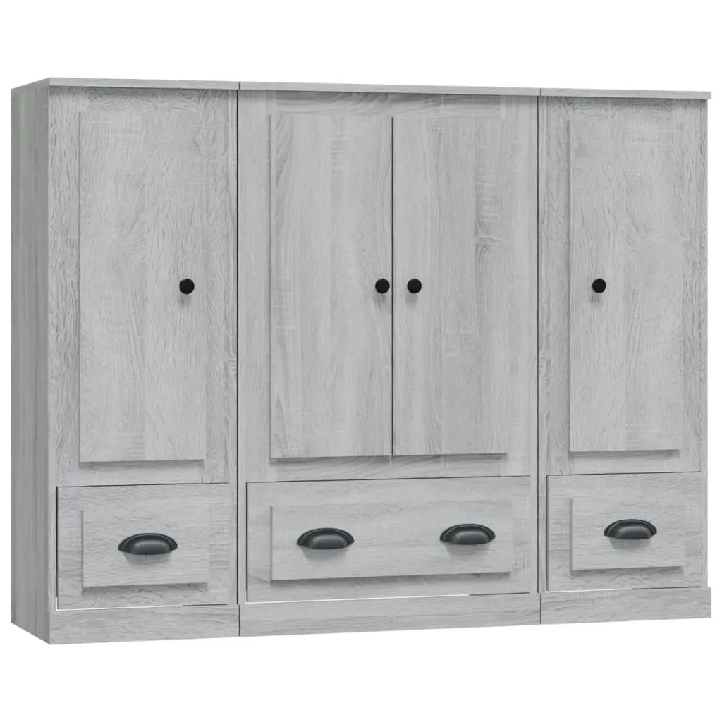 Highboards 3 pcs Grey Sonoma Engineered Wood 3185301