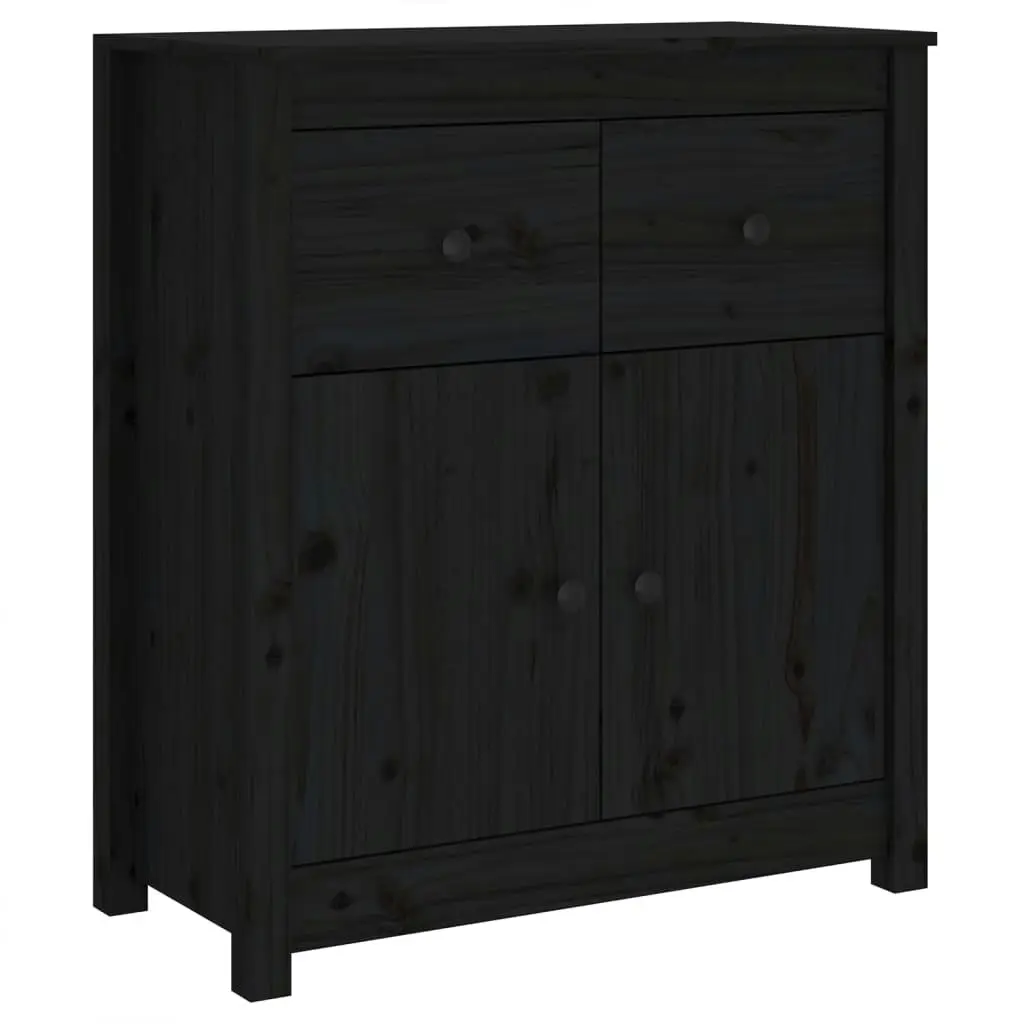 Sideboard Black 70x35x80 cm Solid Wood Pine 813753