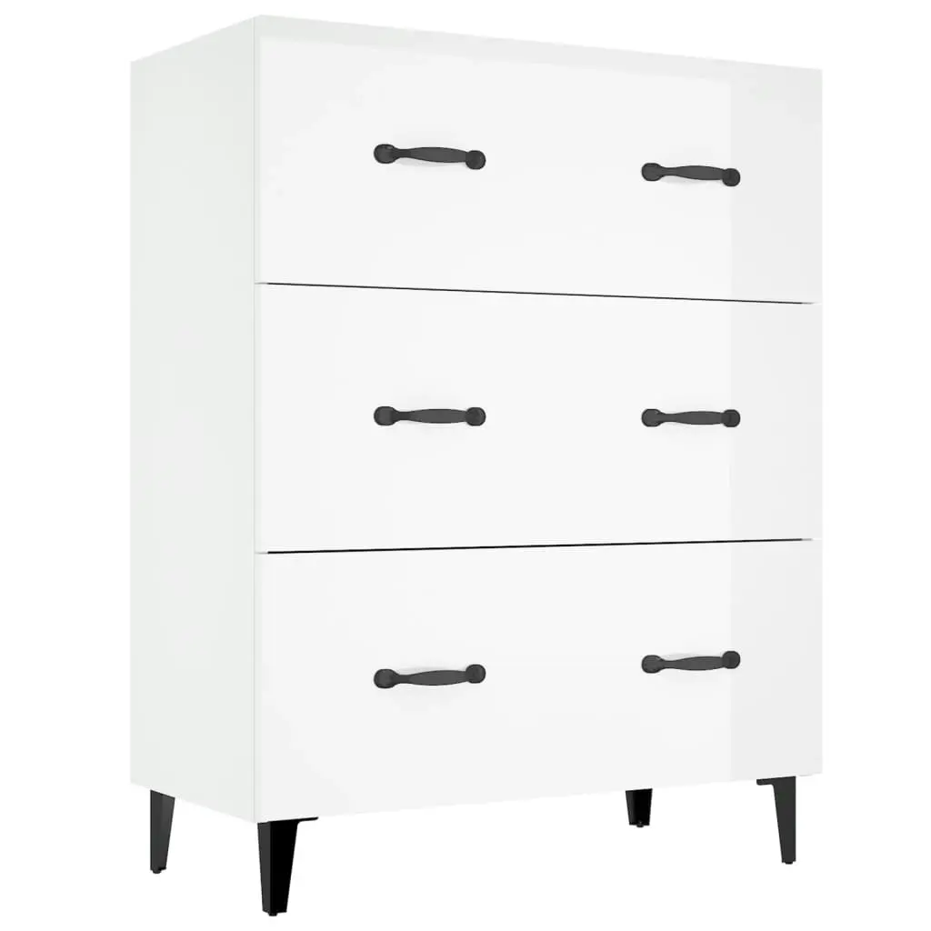 Sideboard High Gloss White 69.5x34x90 cm Engineered Wood 812165