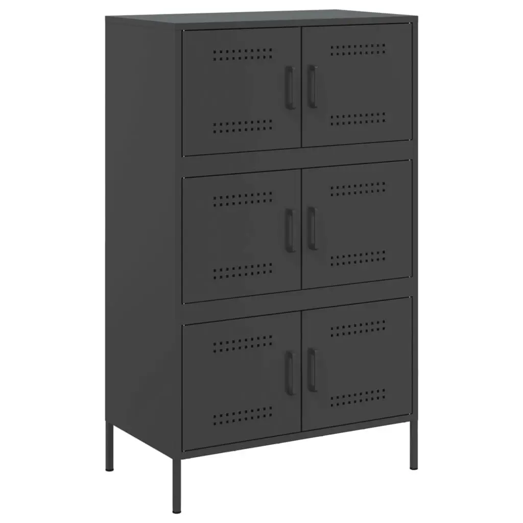 Highboard Black 68x39x113 cm Steel 842958