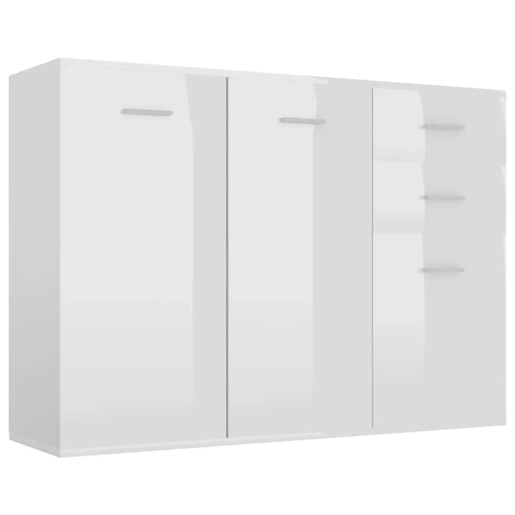 Sideboard High Gloss White 105x30x75 cm Engineered Wood 800699