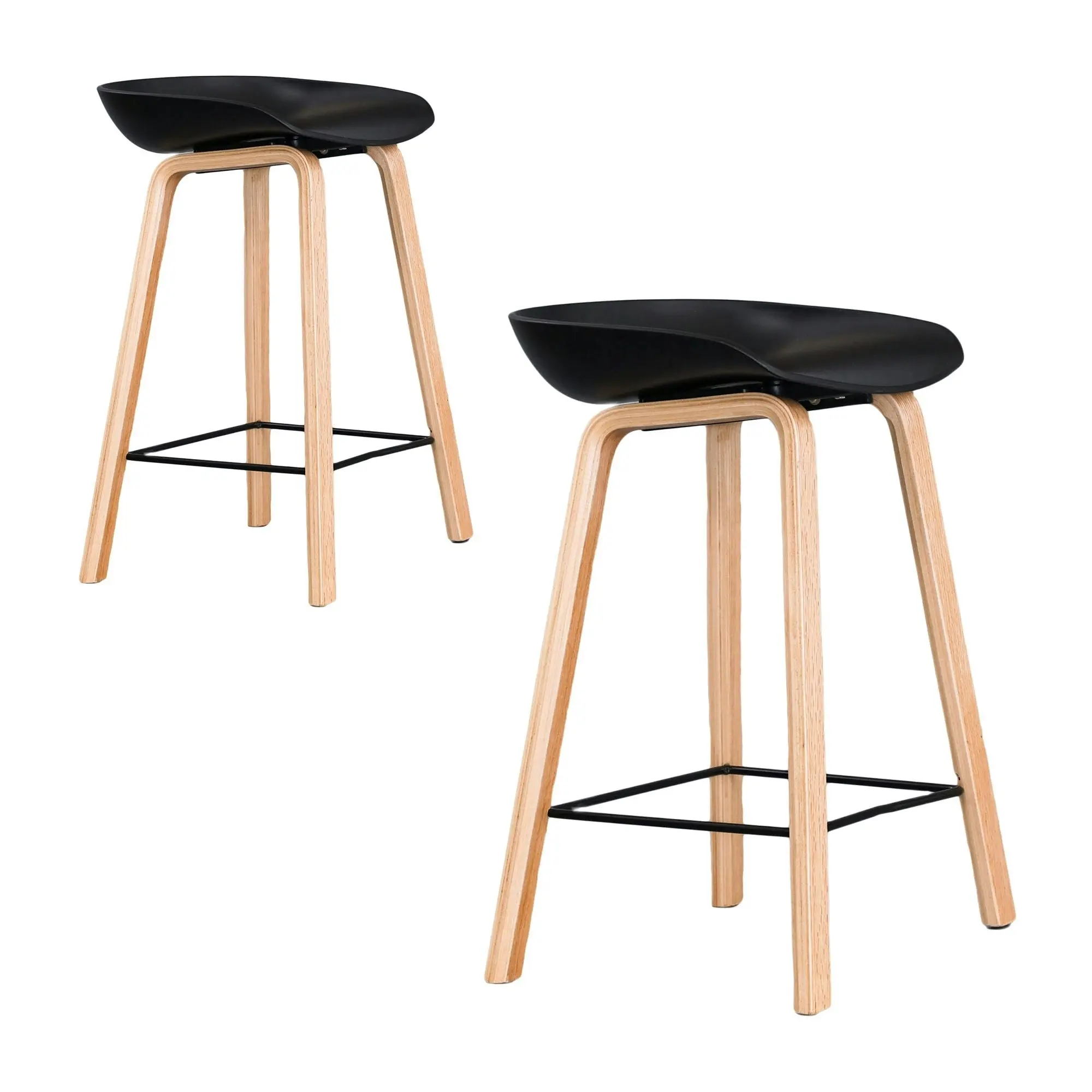 Replica Hay Set of 2 Bar Stool Seat Black Oak