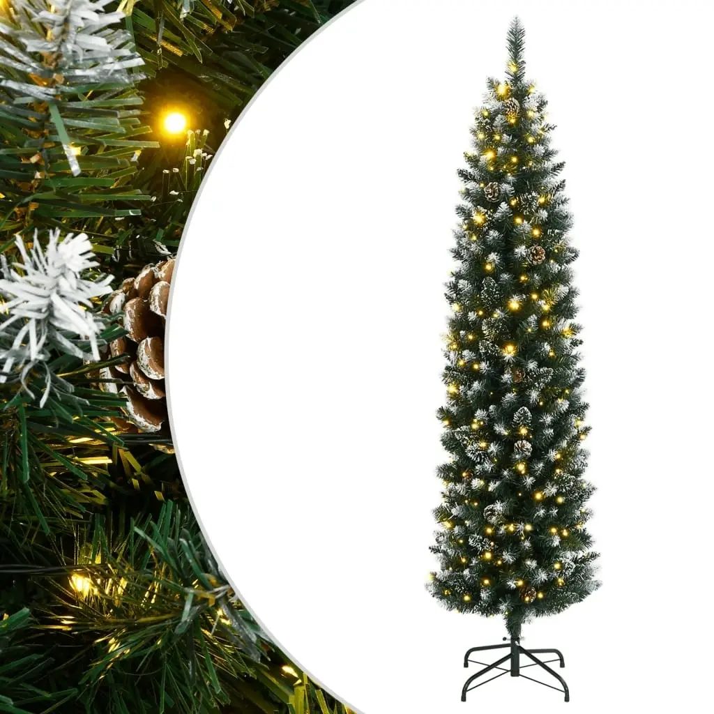 Artificial Slim Christmas Tree 150 LEDs 150 cm 3315779