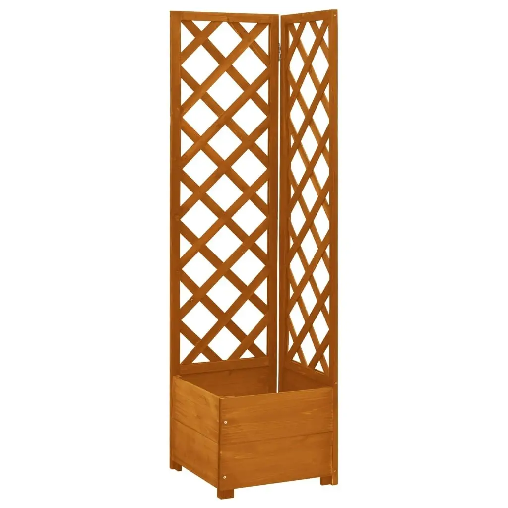 Corner Trellis Planter Orange 40x40x150 cm Solid Firwood 314836