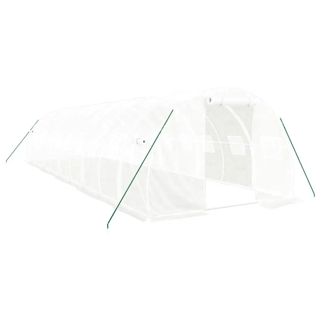 Greenhouse with Steel Frame White 30 mÂ² 10x3x2 m 3188053