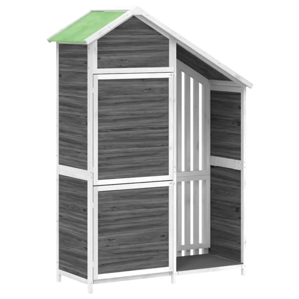 Garden Tool Shed Grey 120x53.5x170 cm Solid Wood Pine 172247