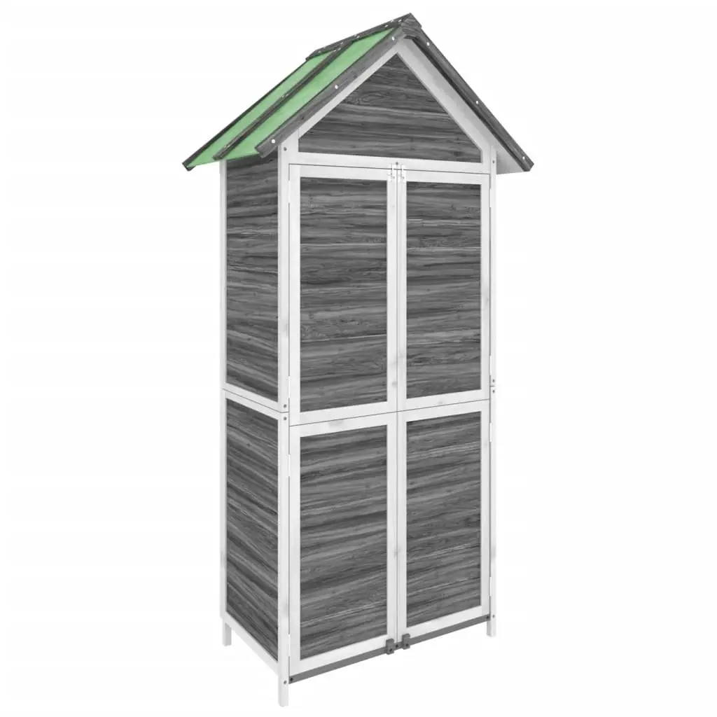 Garden Tool Shed Grey 89x52.5x175 cm Solid Wood Pine 172244