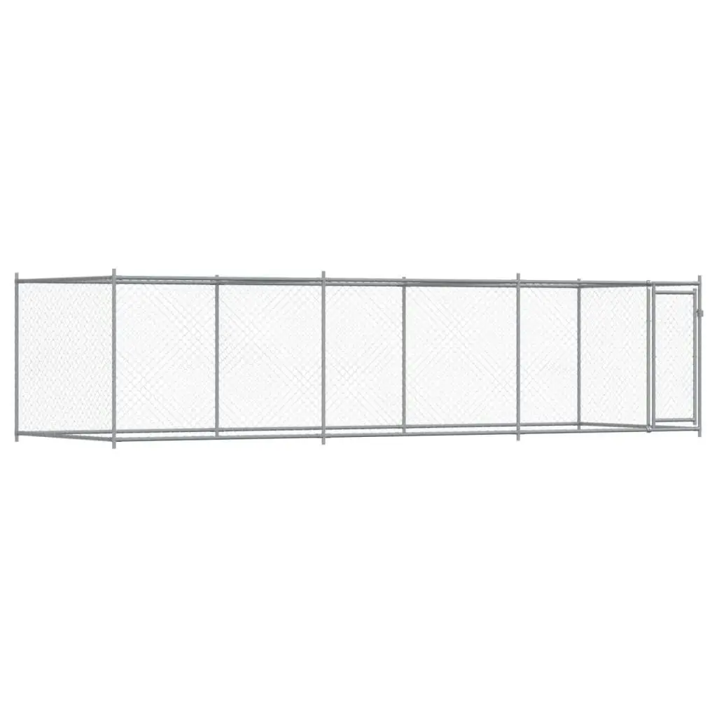 Dog Cage with Door Grey 6x2x1.5 m Galvanised Steel 3209579