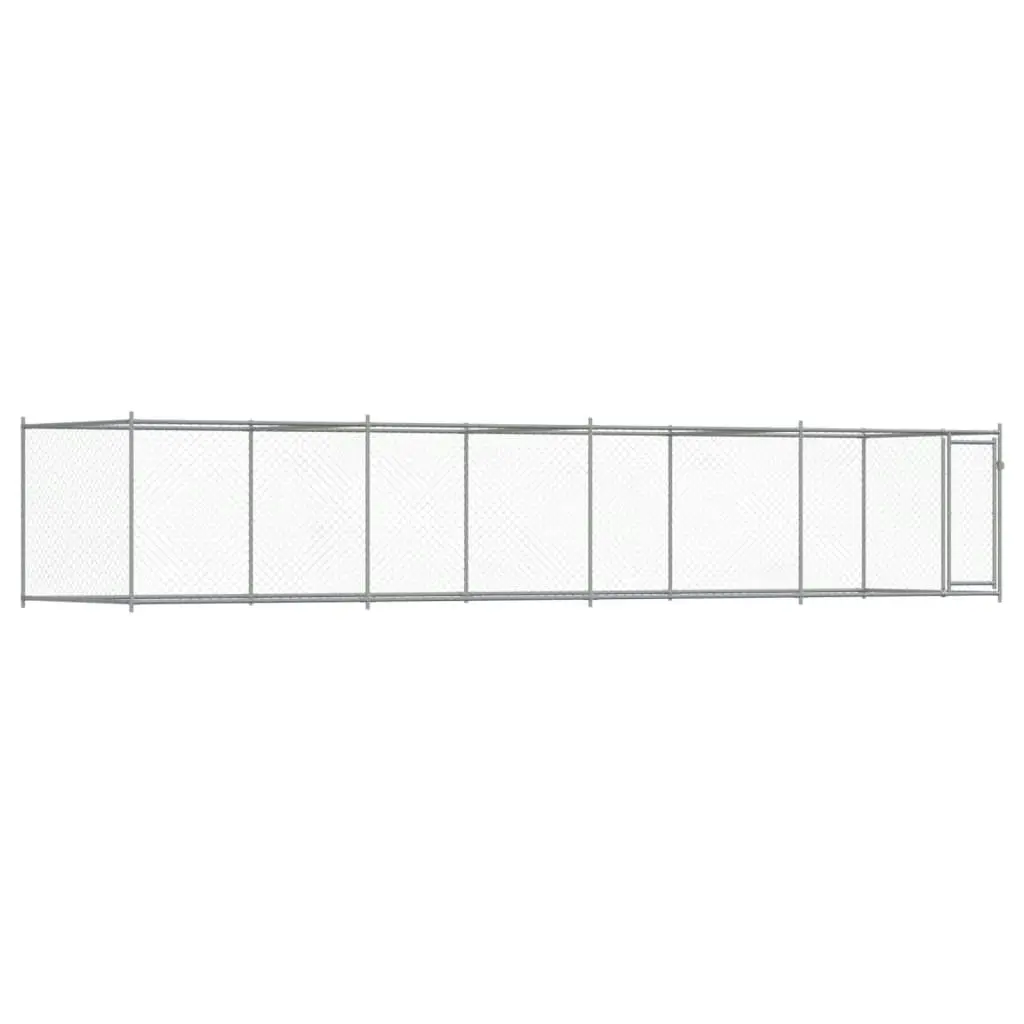 Dog Cage with Door Grey 8x2x1.5 m Galvanised Steel 3209580