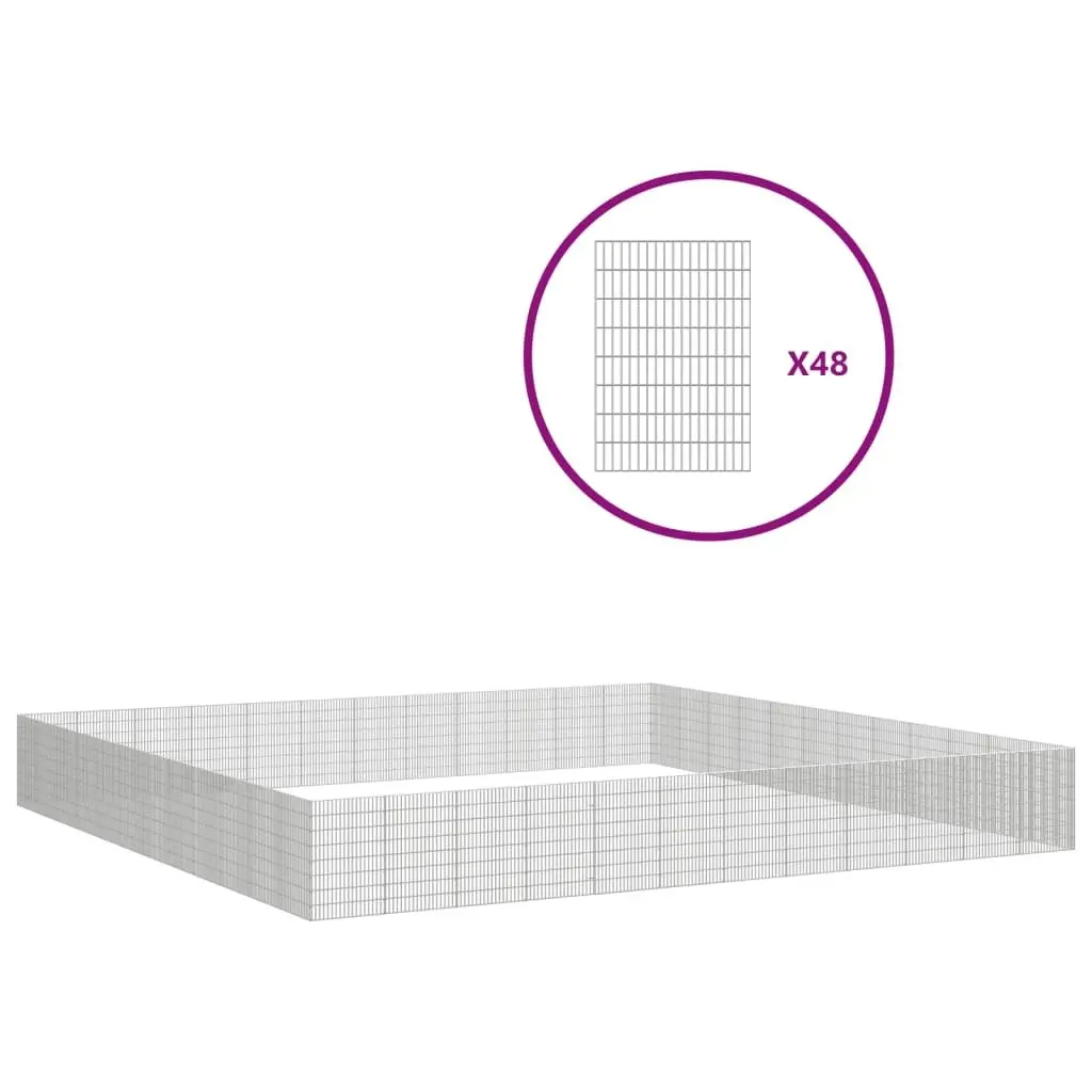 Free Range Animal Enclosure 48-Panel 54x80 cm Galvanised Iron 3321348