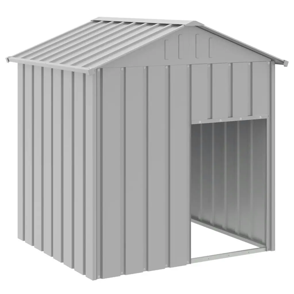 Dog House with Roof Light Grey 117x103x123 cm Galvanised Steel 172350