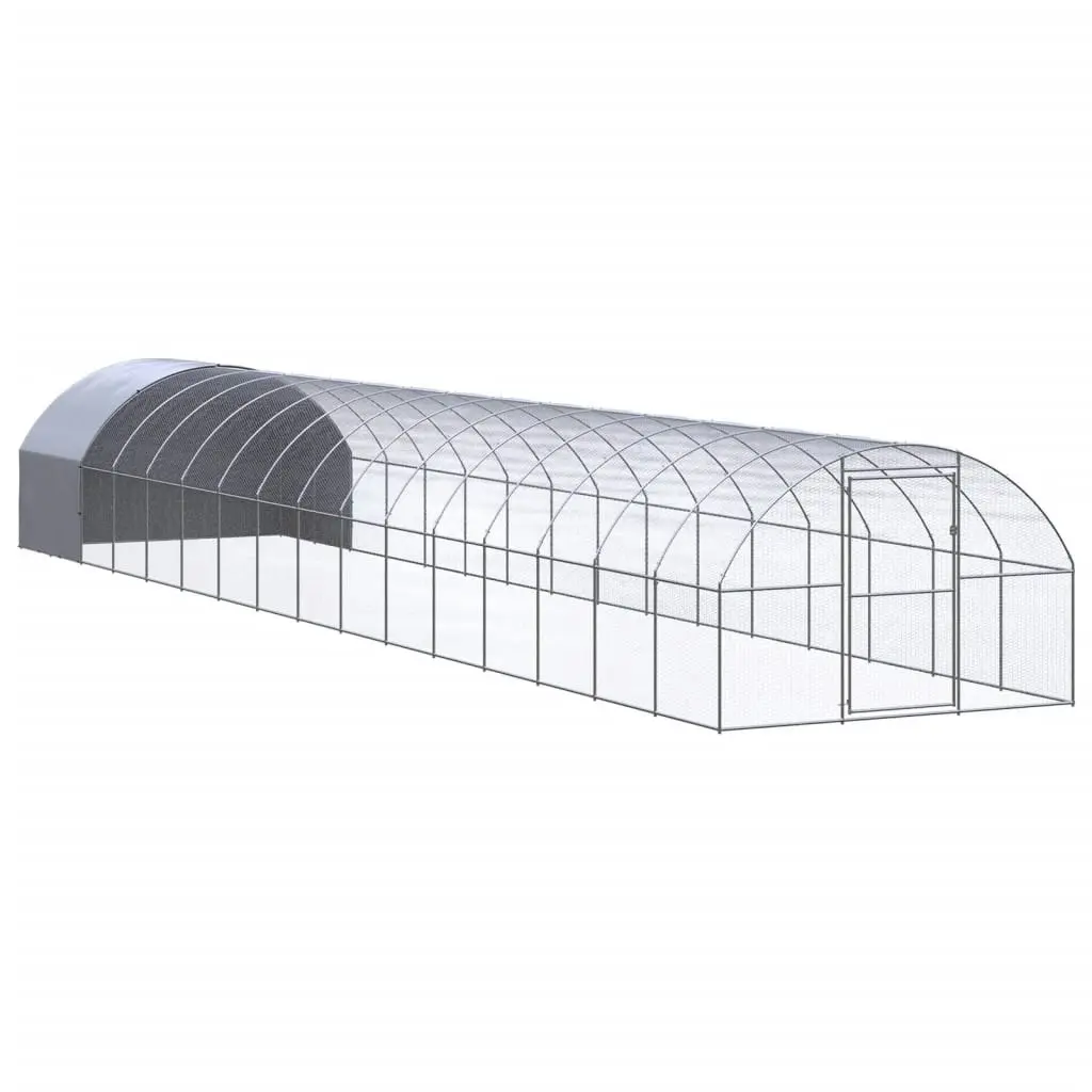 Outdoor Chicken Coop 3x16x2 m Galvanised Steel 3095478