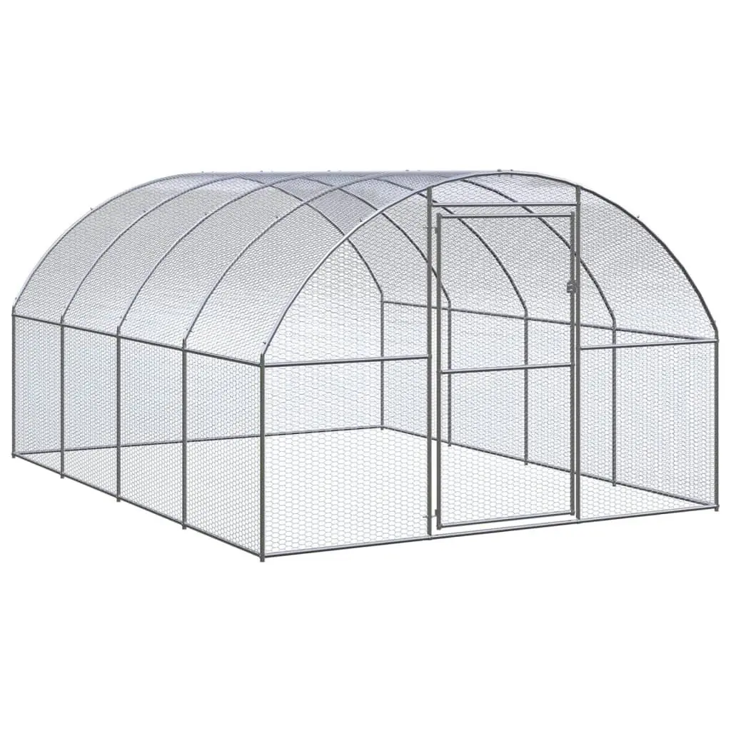 Outdoor Chicken Coop 3x4x2 m Galvanised Steel 3095464