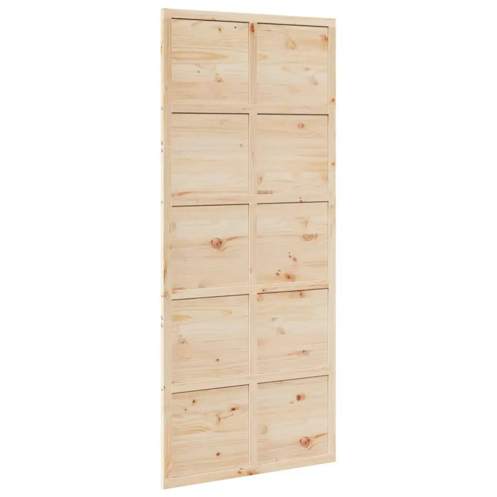 Barn Door 90x208 cm Solid Wood Pine 850641