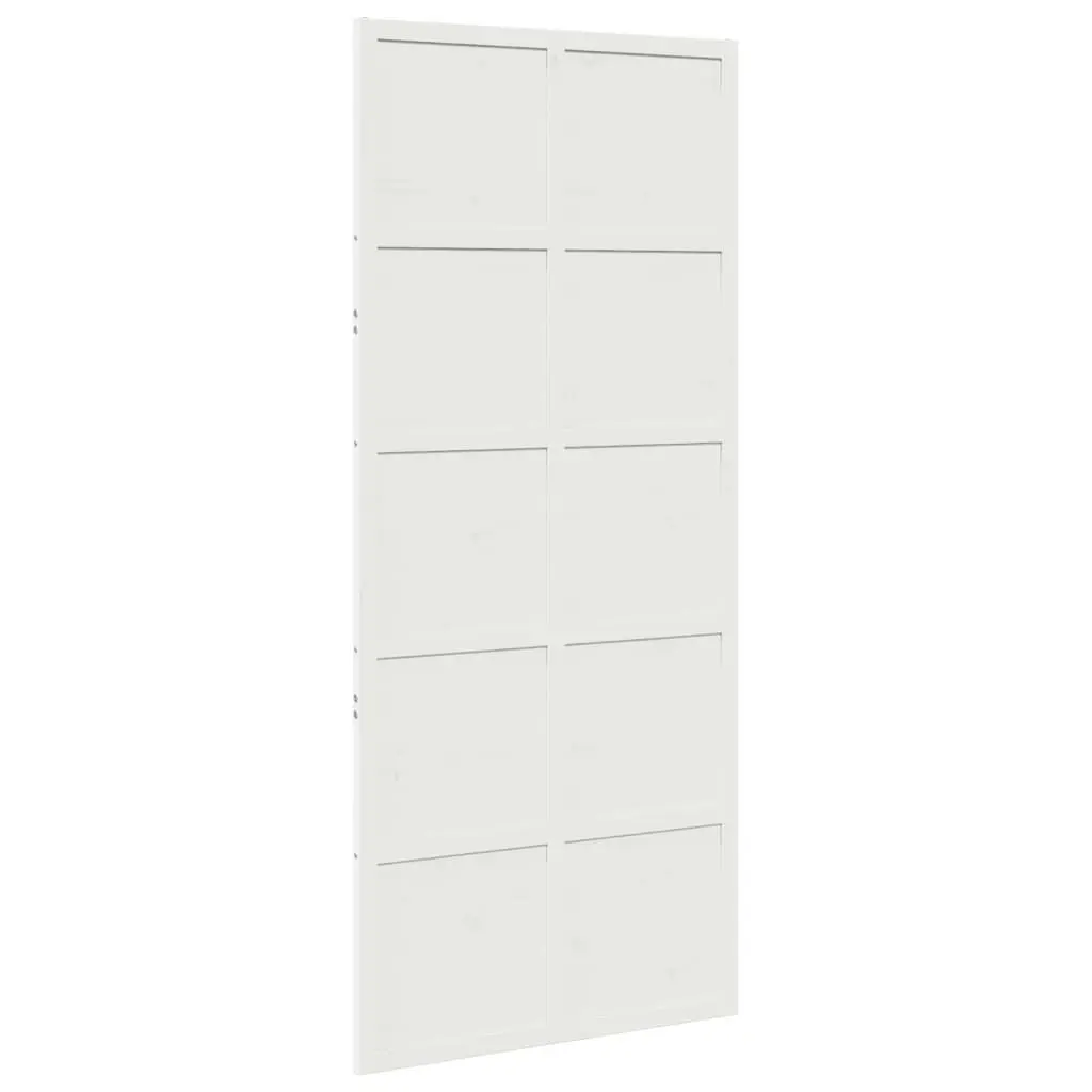 Barn Door White 90x208 cm Solid Wood Pine 850642