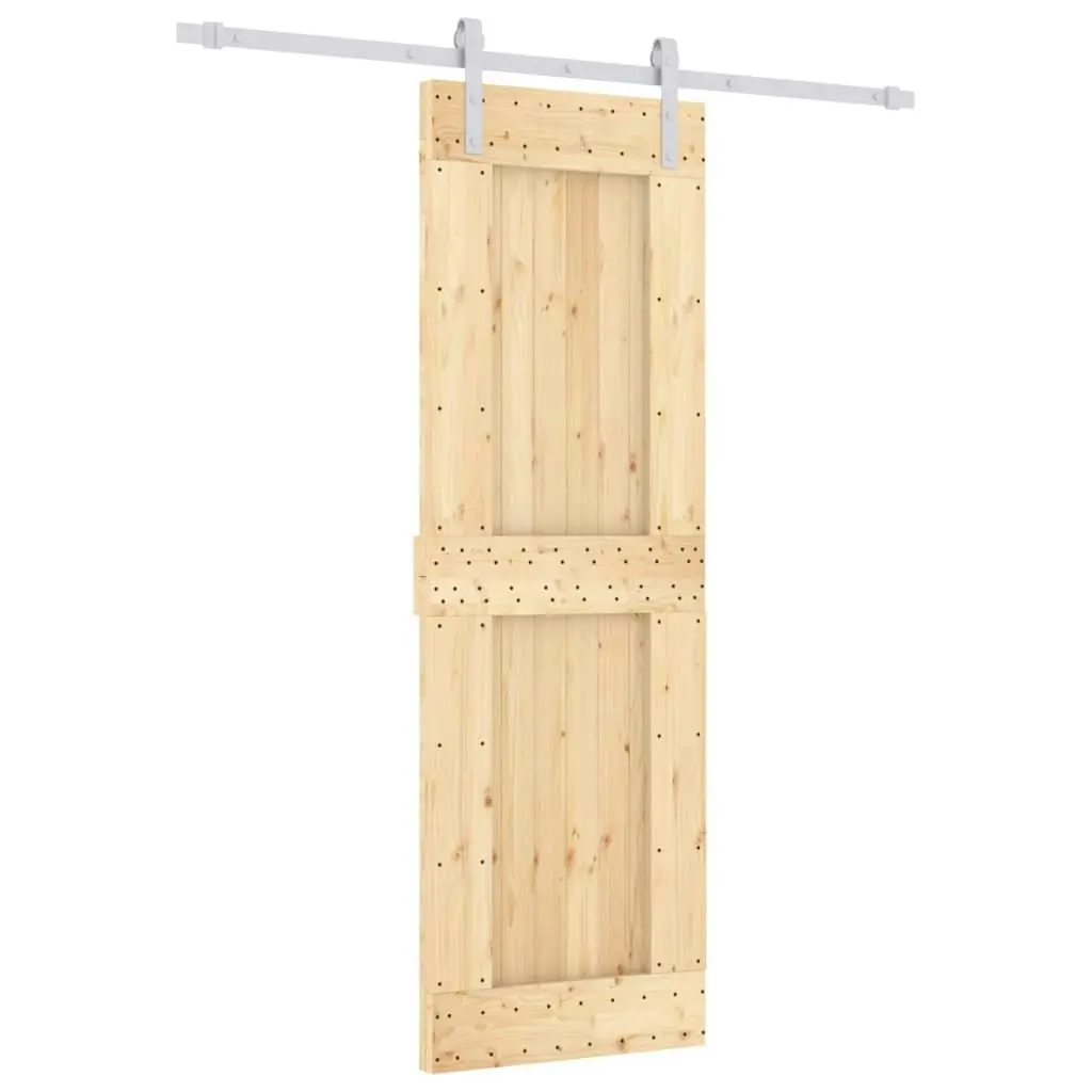 Sliding Door with Hardware Set 70x210 cm Solid Wood Pine 3203012