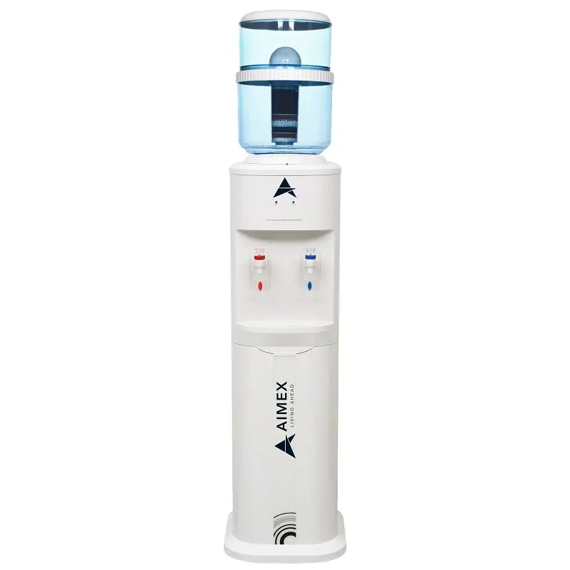 Aimex Water Luxurious White Free Standing Hot And Cold-Water Dispenser With Filter Bottle Lg Compressor